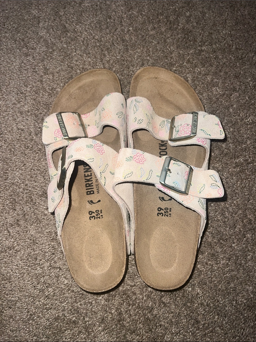 Birkenstock Arizona Sandcastle Flower Print Suede Sandal - Picture 4 of 6